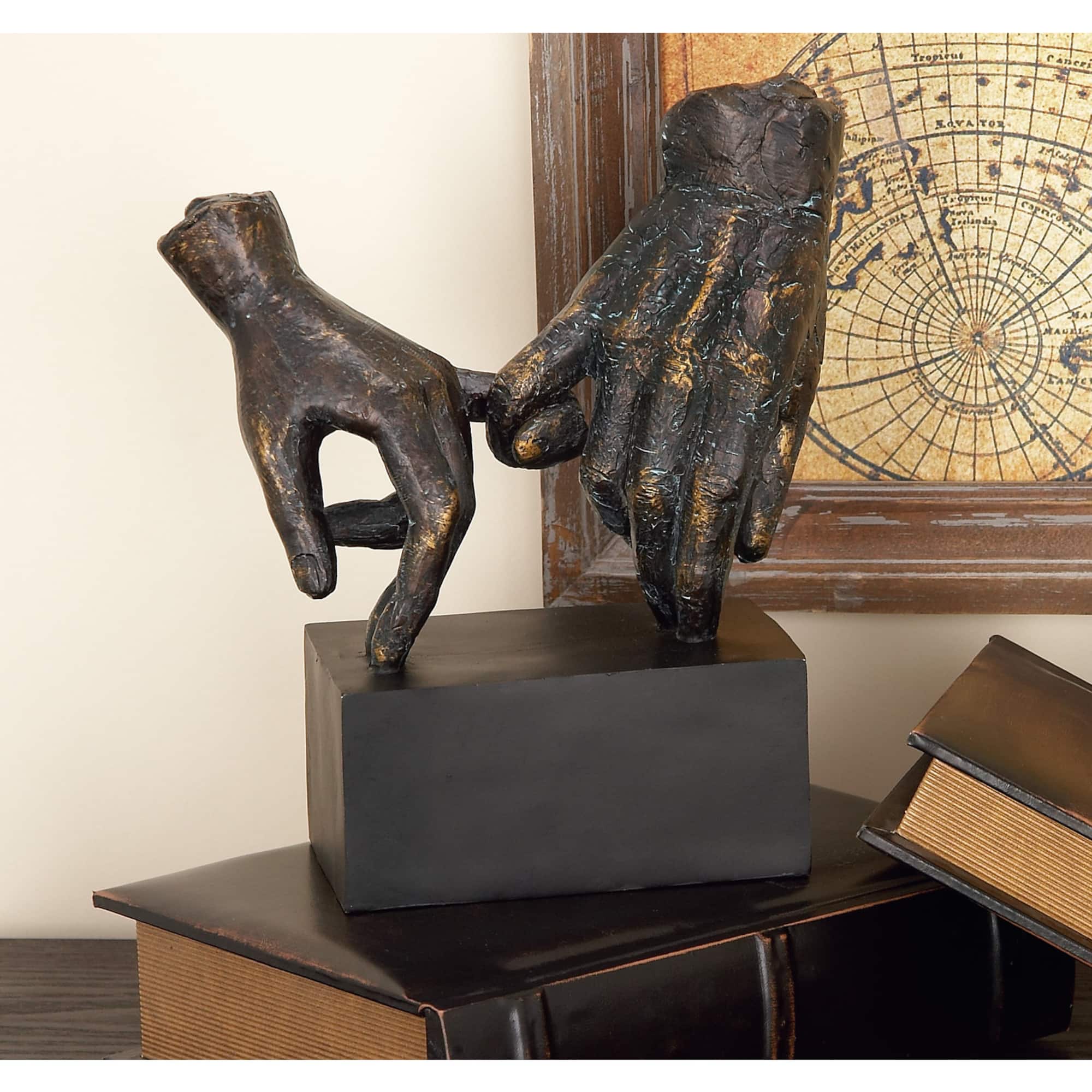 10" Black Polystone Traditional Pinky Swear Sculpture